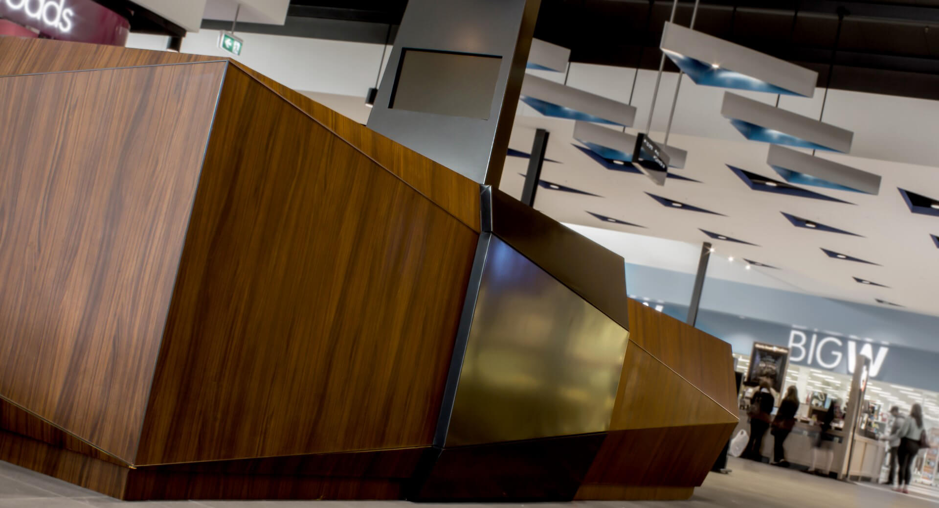 wooden information desk