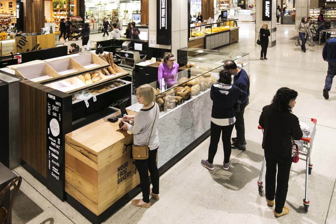Customers at wood frog bakery