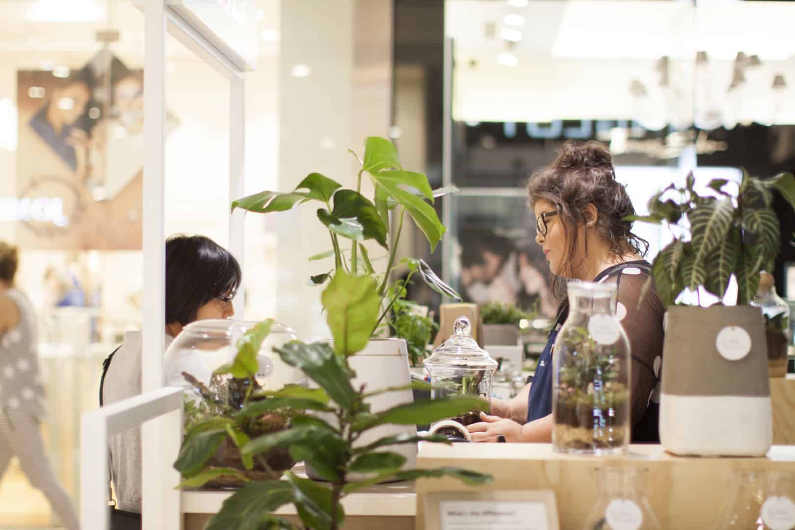 Employee talking to a customer