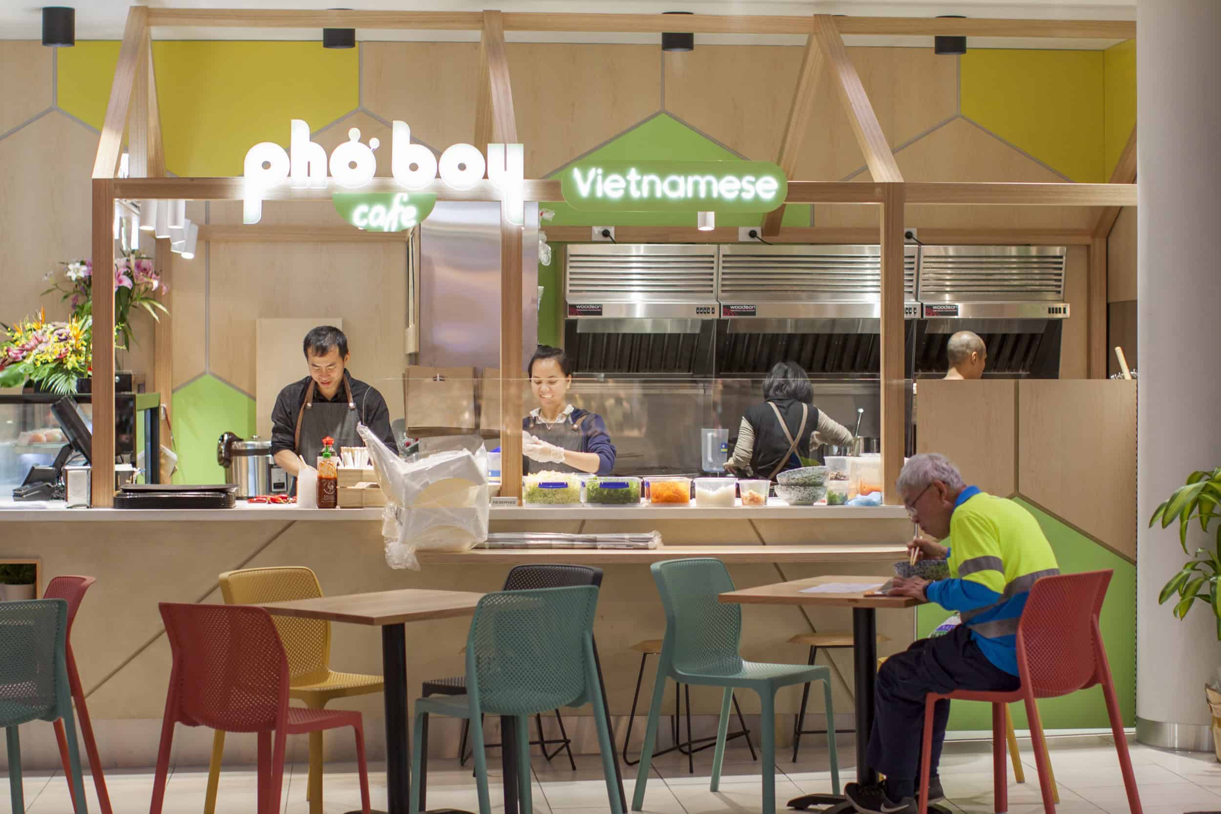 customer having meal at PhoBoy cafe