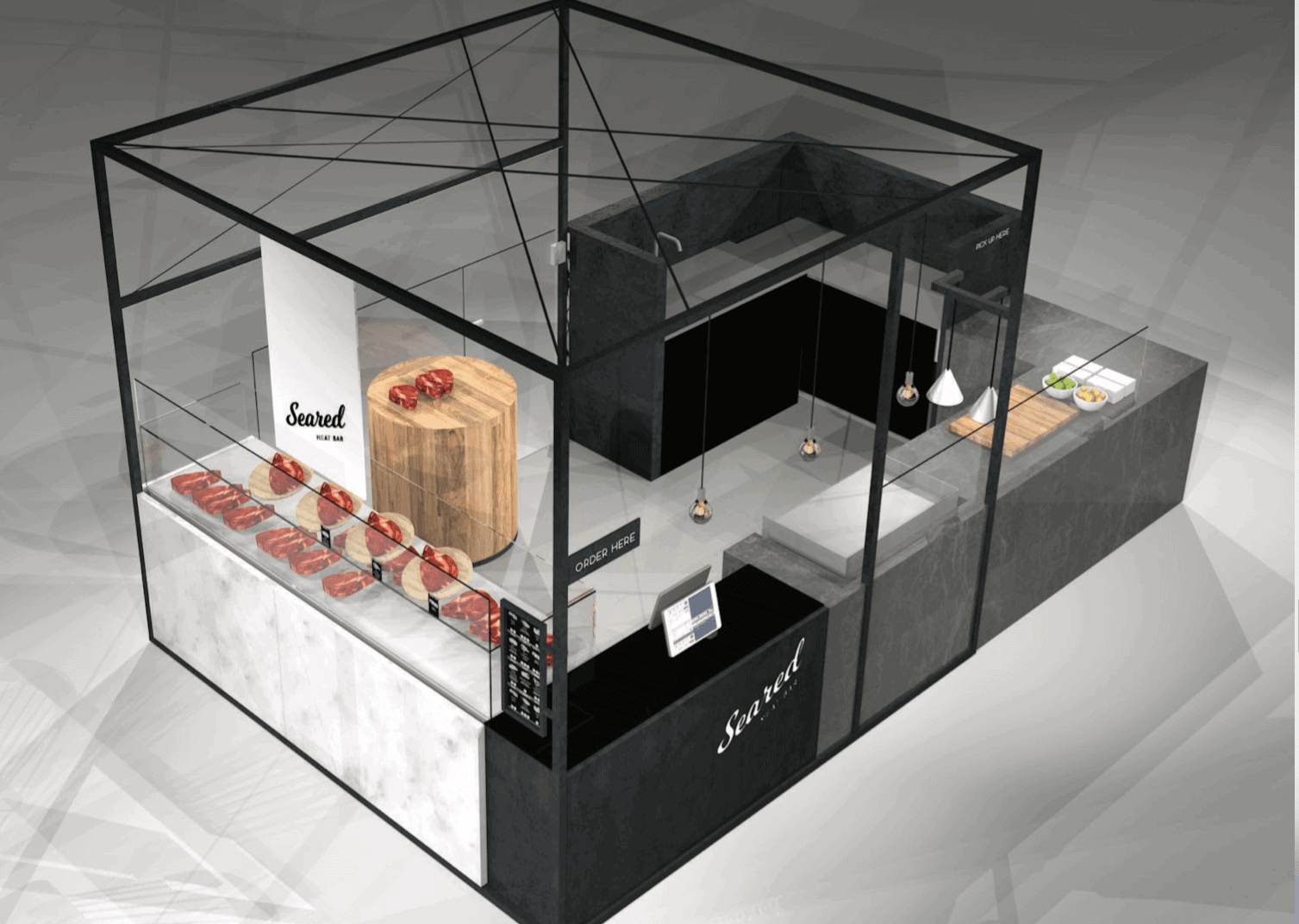 aerial view of Meat bar